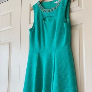 Teal Jeweled neckline dress
